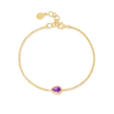Amethyst Pear Chain Bracelet Amethyst Pear Chain Bracelet