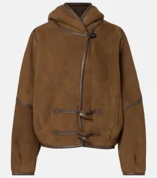 Amiel leather-trimmed suede jacket Amiel leather-trimmed suede jacket