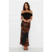 Amoret Midi Dress Black Leopard Amoret Midi Dress Black Leopard