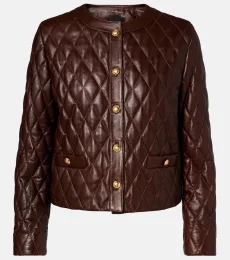 Amy cropped quilted leather jacket Amy cropped quilted leather jacket