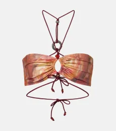 Analia printed bikini top