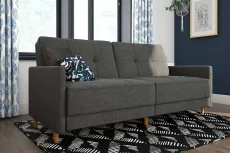 Andora Sprung Sofa Bed Wooden Legs - Linen - Grey - by Dorel Andora Sprung Sofa Bed Wooden Legs - Linen - Grey - by Dorel