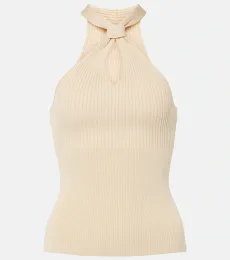 Andrea ribbed-knit halterneck top Andrea ribbed-knit halterneck top