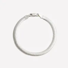 Angelique Sterling Silver Herringbone Bracelet - Rhodium Plated Silver Angelique Sterling Silver Herringbone Bracelet - Rhodium Plated Silver