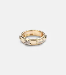 Anillo Diamond Cross Stitch de oro de 14 ct con diamantes Anillo Diamond Cross Stitch de oro de 14 ct con diamantes