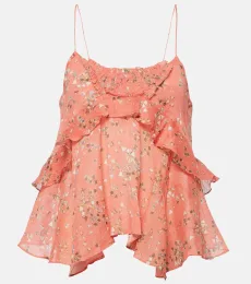 Anissa floral cotton and silk tank top Anissa floral cotton and silk tank top