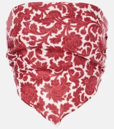 Antibes floral linen bandeau top Antibes floral linen bandeau top
