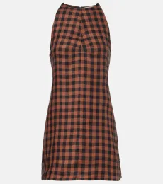 Antigua gingham linen minidress Antigua gingham linen minidress