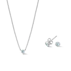 Aquamarine Dewdrop Necklace and Earring Set