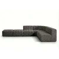 Araco Atelier Leo Corner Sofa with Ottoman Cinder Araco Atelier Leo Corner Sofa with Ottoman Cinder
