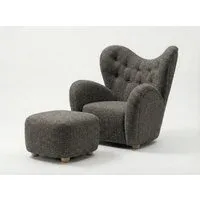 Araco Atelier Teddy Armchair Cinder with Footstool Araco Atelier Teddy Armchair Cinder with Footstool