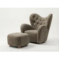 Araco Atelier Teddy Armchair Pebbles with Footstool Araco Atelier Teddy Armchair Pebbles with Footstool