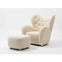 Araco Atelier Teddy Armchair Vanilla with Footstool Araco Atelier Teddy Armchair Vanilla with Footstool