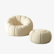 Araco Beaumont Lounge Chair Cream Boucle With Ottoman Araco Beaumont Lounge Chair Cream Boucle With Ottoman