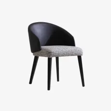 Araco Cascade Dining Chair BlackGrey CottonLeather