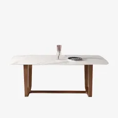 Araco Ember Dining Table BrownWhite CeramicWalnut Araco Ember Dining Table BrownWhite CeramicWalnut