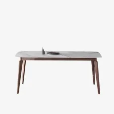 Araco Horizon Dining Table BrownWhite CeramicWalnut Araco Horizon Dining Table BrownWhite CeramicWalnut