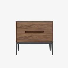 Araco Luxe Nightstand Brown Walnut Veneer