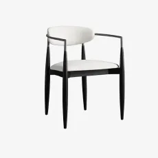 Araco Seraphic Dining Chair BlackWhite CottonLinen