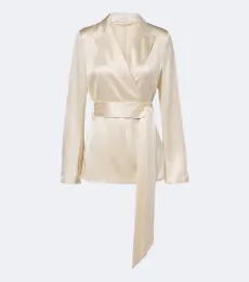 Archer belted silk satin jacket