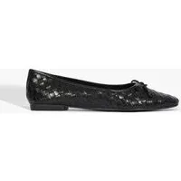 Arissa Black Leather Ballet Flat Arissa Black Leather Ballet Flat