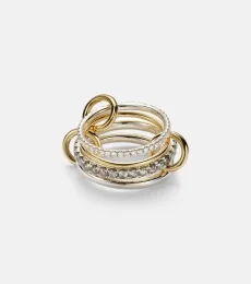 Arla 18kt gold and 925 sterling silver ring with diamonds Arla 18kt gold and 925 sterling silver ring with diamonds