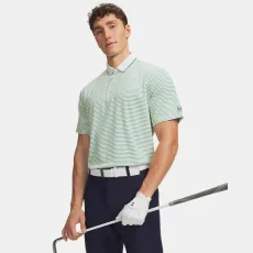 ArmourDry Rib Stripe Men's Polo White Green Citrine Midnight Navy L ArmourDry Rib Stripe Men's Polo White Green Citrine Midnight Navy L
