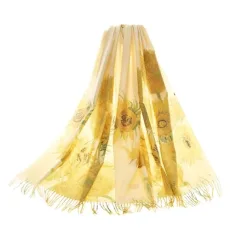 Art Pashmina, wrap and shawl with Sunfower by Van Gogh Art Pashmina, wrap and shawl with Sunfower by Van Gogh