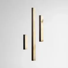 Artes 1200 - DALI-A Wall Light bronze with satin brass details and honed alabaster Artes 1200 - DALI-A Wall Light bronze with satin brass details and honed alabaster