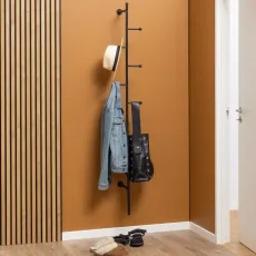 Aspen Modern Wall Mounted Coat Hanger In Black