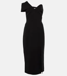Asymmetric crepe midi dress Asymmetric crepe midi dress