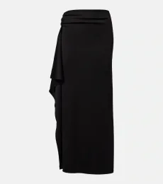 Asymmetric draped jersey maxi skirt Asymmetric draped jersey maxi skirt