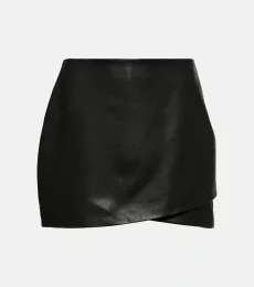 Asymmetric leather miniskirt Asymmetric leather miniskirt