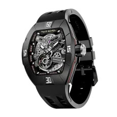 Atomic SeriesMen's Fluoro-Rubber Skeleton Automatic Watch with Sapphire Crystal, Fluoro-Rubber Strap, 10 ATM Water Resistance, Interchangeable Design for Versatile Style Atomic SeriesMen's Fluoro-Rubber Skeleton Automatic Watch with Sapphire Crystal, Fluoro-Rubber Strap, 10 ATM Water Resistance, Interchangeable Design for Versatile Style