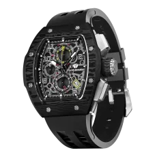 Atomic TB8214CF-Black Men's Fashion Watch, tonneau-style, carbon fiber bezel and interchangeable accessories, 316L stainless steel case, 10ATM water resistance, high-quality Grade A luminescent coating Atomic TB8214CF-Black Men's Fashion Watch, tonneau-style, carbon fiber bezel and interchangeable accessories, 316L stainless steel case, 10ATM water resistance, high-quality Grade A luminescent coating