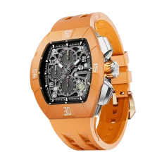 Atomic TB8214DFKM-Dynamic Orange Mens Fashion Watch, tonneau-style watch, eco-friendly fluororubber bezel and interchangeable accessories, 316L stainless steel case, 10ATM water resistance, luminescent sporty design, embodying youthful style Atomic TB8214DFKM-Dynamic Orange Mens Fashion Watch, tonneau-style watch, eco-friendly fluororubber bezel and interchangeable accessories, 316L stainless steel case, 10ATM water resistance, luminescent sporty design, embodying youthful style