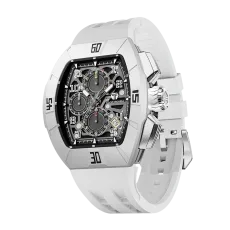 Atomic TB8214DFKM-Dynamic White Mens Fashion Watch, tonneau-style watch, eco-friendly fluororubber bezel and interchangeable accessories, 316L stainless steel case, 10ATM water resistance, luminescent sporty design, embodying youthful style Atomic TB8214DFKM-Dynamic White Mens Fashion Watch, tonneau-style watch, eco-friendly fluororubber bezel and interchangeable accessories, 316L stainless steel case, 10ATM water resistance, luminescent sporty design, embodying youthful style