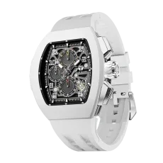 Atomic TB8214FKM-White Mens Fashion Watch, tonneau-style watch, eco-friendly fluororubber bezel and interchangeable accessories, 316L stainless steel case, 10ATM water resistance, luminescent sporty design, embodying youthful style Atomic TB8214FKM-White Mens Fashion Watch, tonneau-style watch, eco-friendly fluororubber bezel and interchangeable accessories, 316L stainless steel case, 10ATM water resistance, luminescent sporty design, embodying youthful style