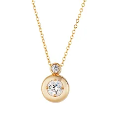 August Woods Gold Puffy Bezel CZ Necklace - Gold August Woods Gold Puffy Bezel CZ Necklace - Gold