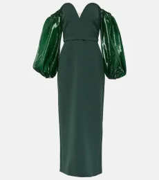 Aurelius balloon-sleeve midi dress Aurelius balloon-sleeve midi dress