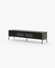 AUSTEN with drawers Media Unit Smoked Eucalyptus Veneer Matte