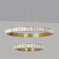 Avalon Halo - Ceiling Mounting Plate - DALI-A Chandelier satin brass with honed alabaster