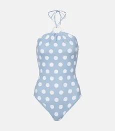 Avalon halterneck polka-dot swimsuit
