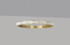 Avalon Large - Ceiling Mounting Plate Chandelier satin brass with honed alabaster