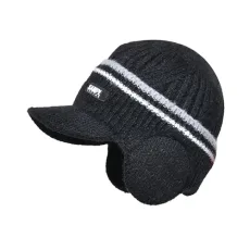 Aviator Cap Men's Winter Hat, Lined Cuff Knit Hat with Visor, Warm Ear Flaps, Ski Hat Winter Hats for Boys, black, One Size Aviator Cap Men's Winter Hat, Lined Cuff Knit Hat with Visor, Warm Ear Flaps, Ski Hat Winter Hats for Boys, black, One Size