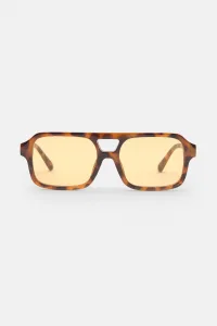 Aviator Sunglasses With Yellow Lenses - Brown Aviator Sunglasses With Yellow Lenses - Brown