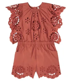 Awaken embroidered scalloped cotton playsuit Awaken embroidered scalloped cotton playsuit