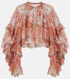 Awaken floral cotton and silk blouse