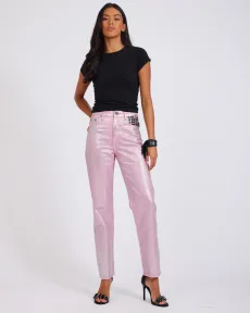 Awesome Baggies High Waist Straight Leg Denim Jeans- Pink Envy Foil, Awesome Baggies High Waist Straight Leg Denim Jeans- Pink Envy Foil,
