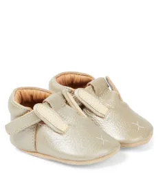 Baby Blinc Bunny metallic leather shoes